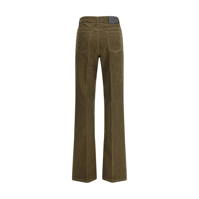 Saint Laurent Bicolor Cotton Casual Pants
