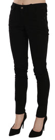 John Galliano Black Mid Waist Slim Fit Skinny Denim Casual Pants Jeans