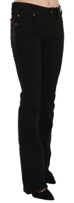 John Galliano Black Low Waist Slim Leg Skinny Denim Casual Pants Jeans