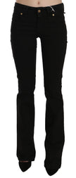 John Galliano Black Low Waist Slim Leg Skinny Denim Casual Pants Jeans