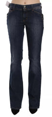 John Galliano Blue Washed Mid Waist Flared Denim Casual Pants Jeans