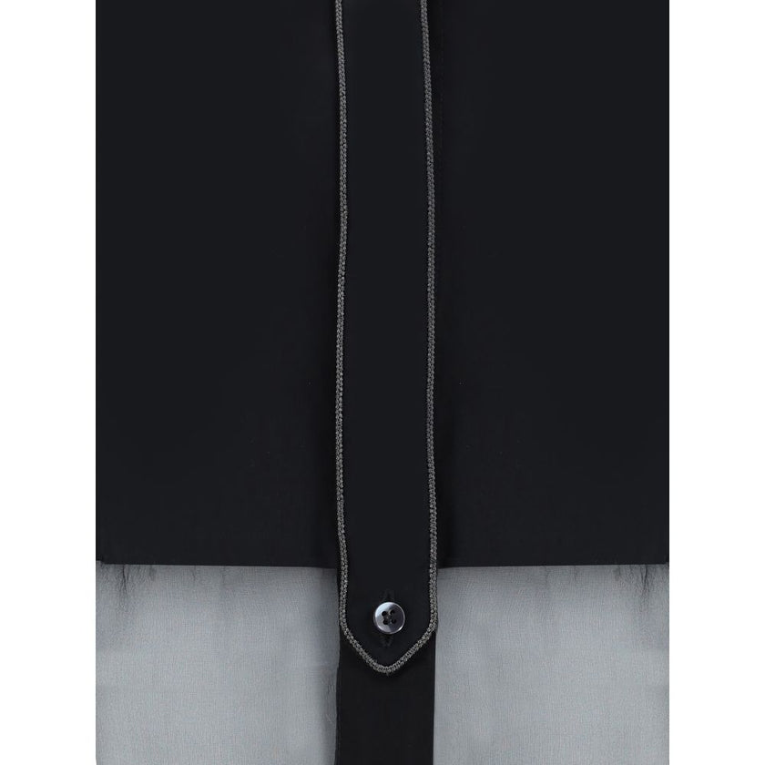 Brunello Cucinelli Black Cotton Pattern Shirt