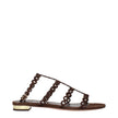 Aquazzura Brown Leather Flat Sandals