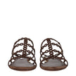 Aquazzura Brown Leather Flat Sandals