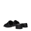 Prada Black Leather Flat Sandals