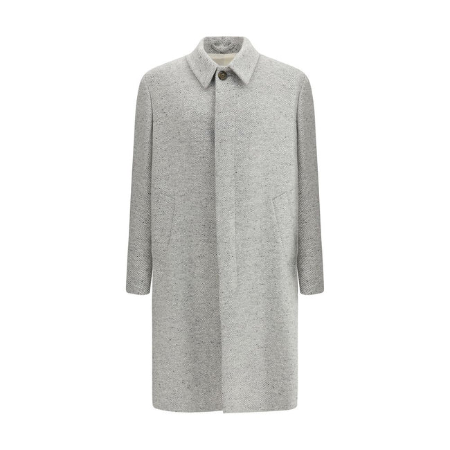 Lardini Gray Fleece Wool Coat