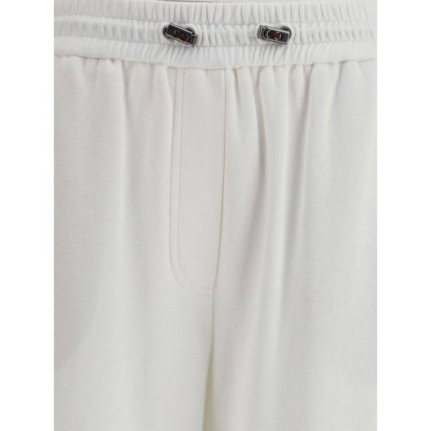 Brunello Cucinelli White Cotton Joggers (Workout Pants)