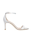 Stuart Weitzman White Leather Stiletto Heel Sandals