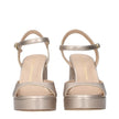 Stuart Weitzman Beige Leather Platform Sandals