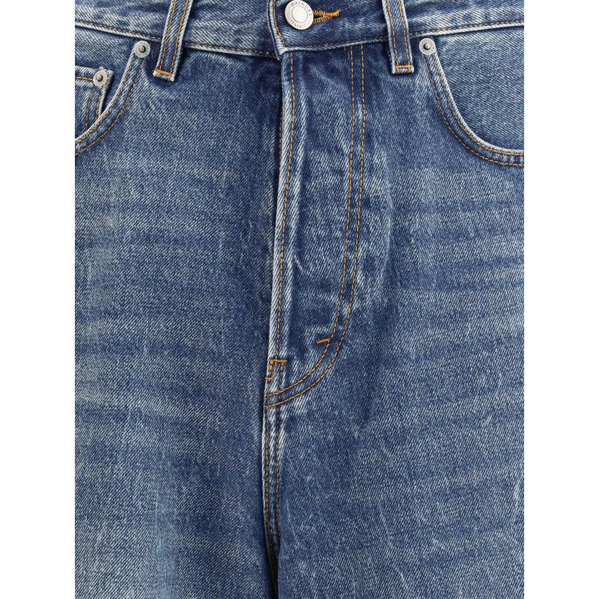 Haikure Light Blue Cotton Relaxed Fit Jeans