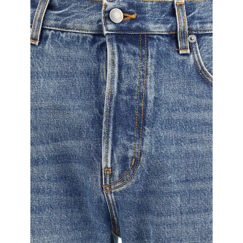Haikure Blue Cotton Straight-Leg Jeans