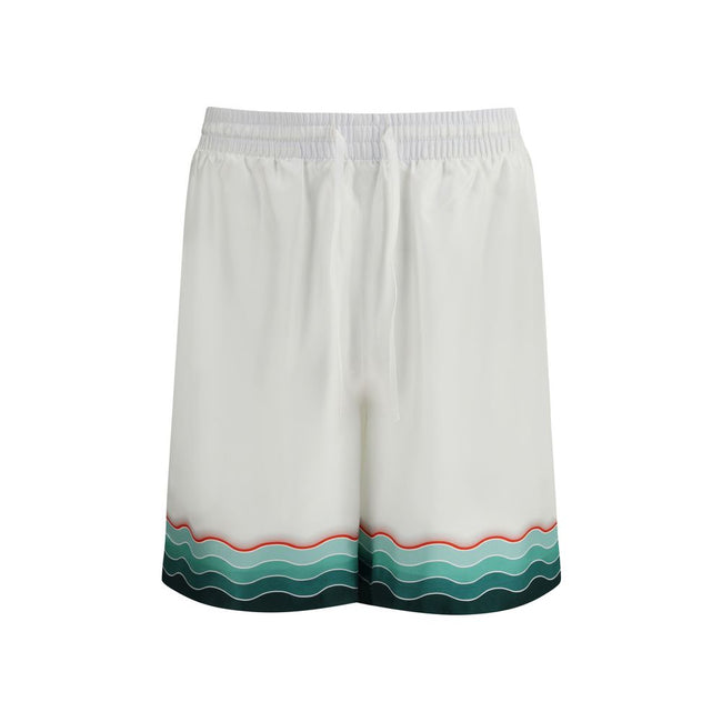 Casablanca White Silk Bermuda Shorts