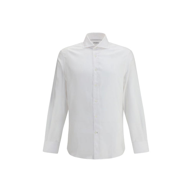 Brunello Cucinelli White Cotton Dress Shirt