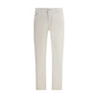 Brunello Cucinelli White Cotton Slim Fit Jeans