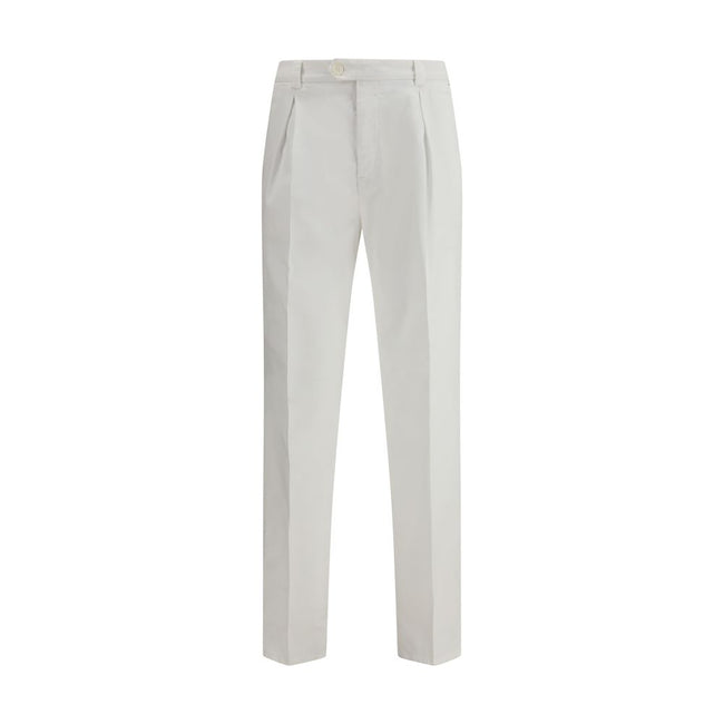 Brunello Cucinelli White Cotton Casual Pants