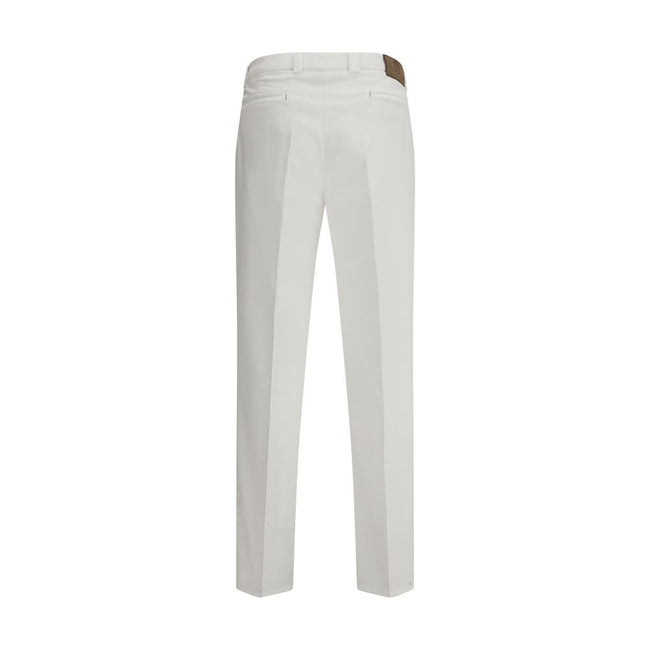 Brunello Cucinelli White Cotton Casual Pants