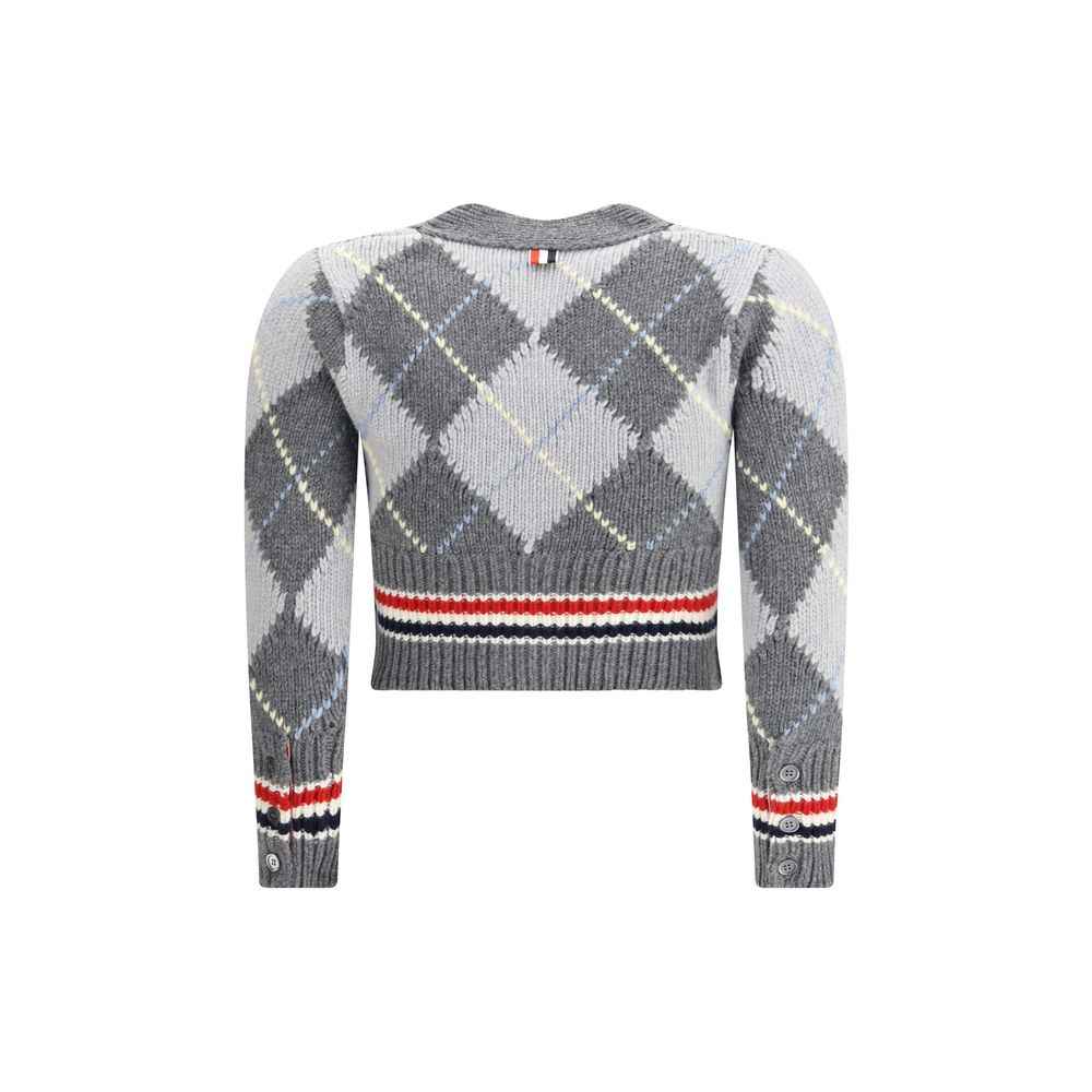 Thom Browne Gray Fleece Wool Cardigan