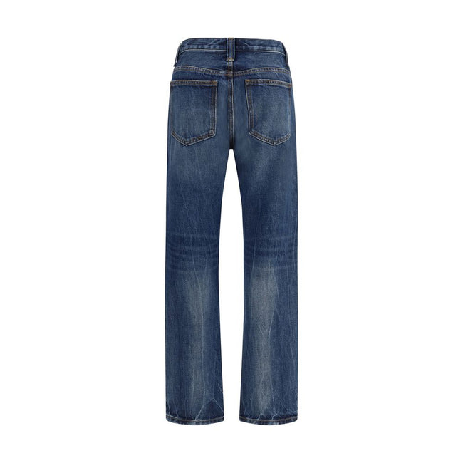 Khaite Blue Cotton High-Waisted Jean