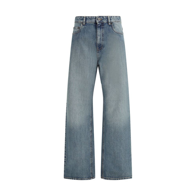 Miu Miu Blue Cotton Straight-Leg Jeans