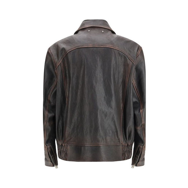 Golden Goose Brown Goatskin Bomber