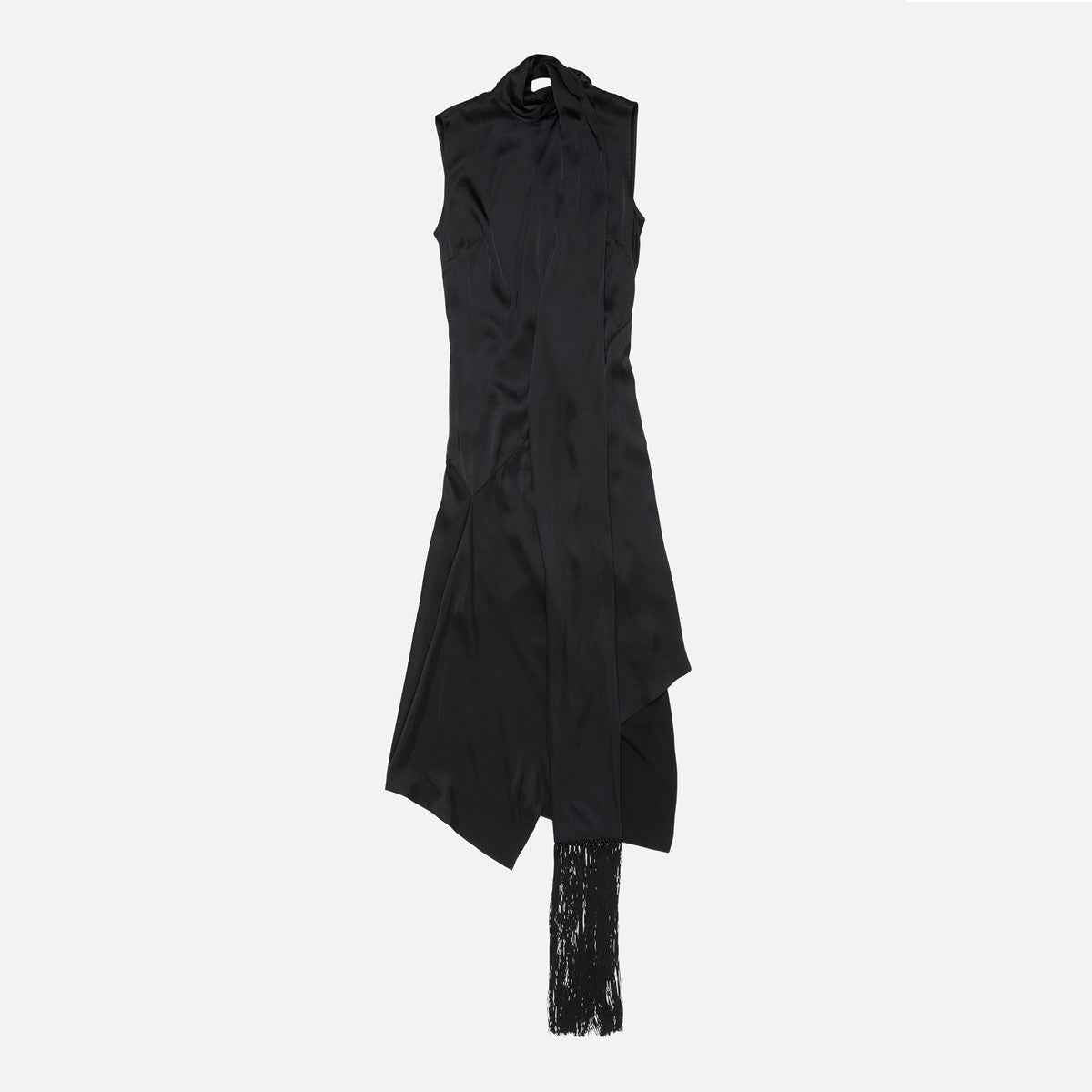 Acne Studios Black satin dress with scarf