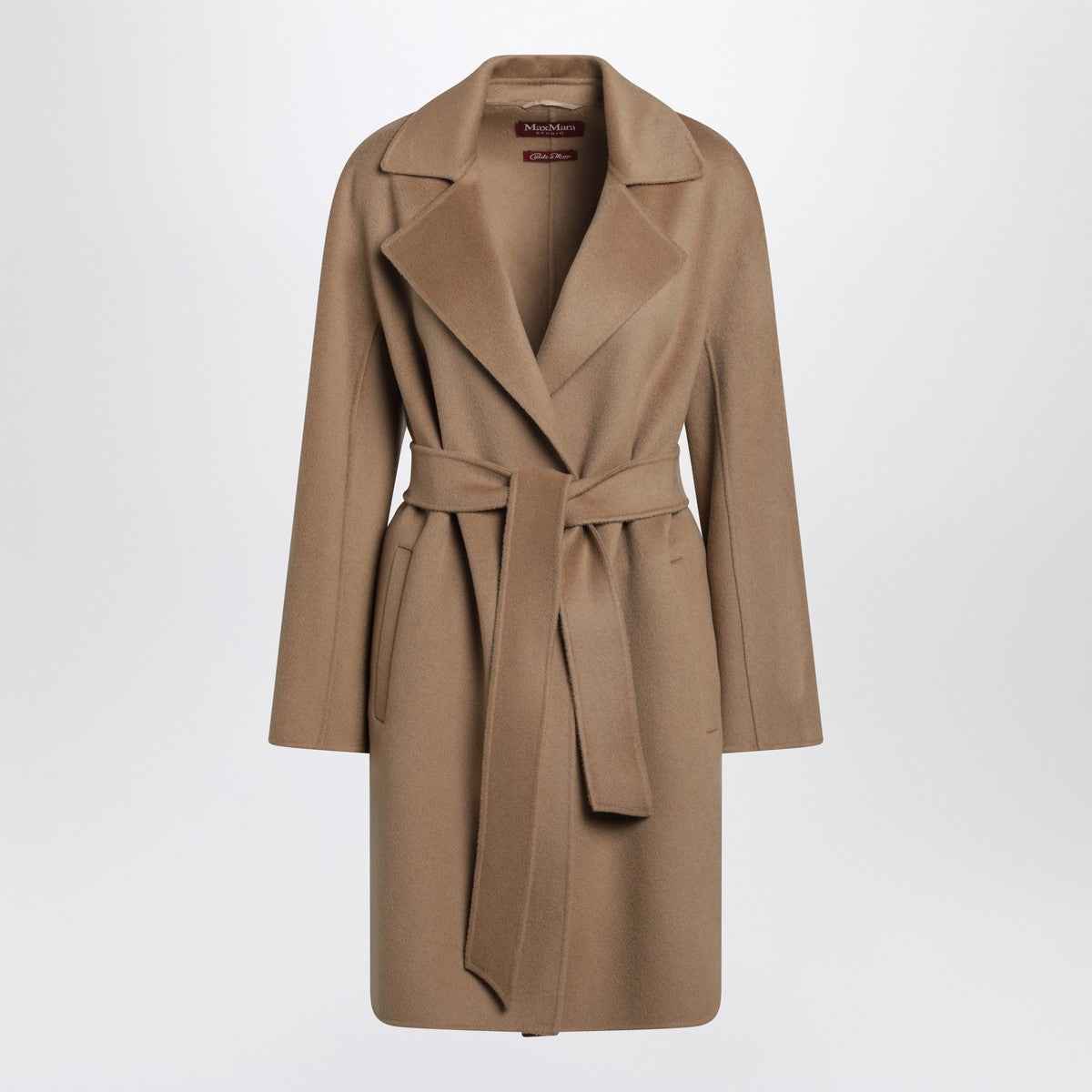 Max Mara Studio Camel wrap coat in cashmere and wool