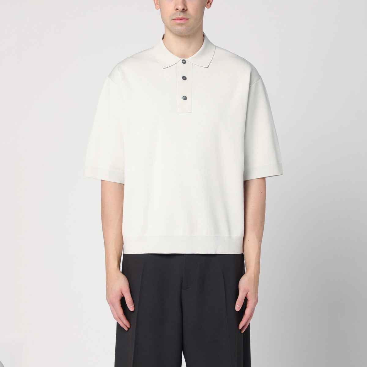 STUDIO NICHOLSON Short-sleeve ice color polo