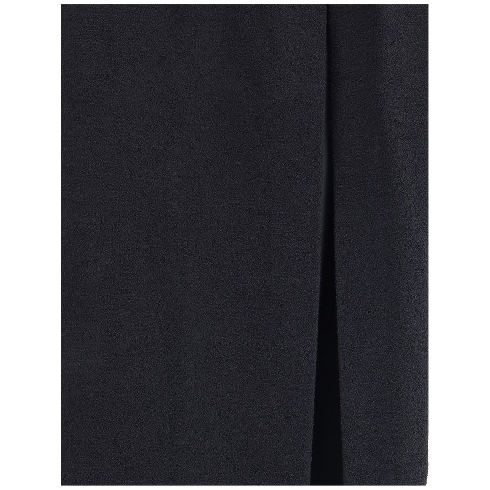 Alessandra Rich Black Fleece Wool Long Skirt - HOLLIN STUDIO