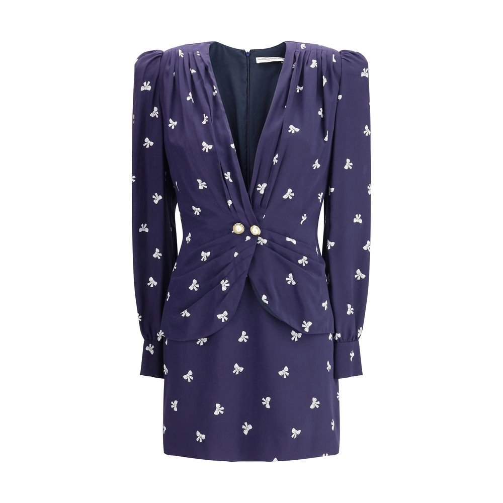 Alessandra Rich Blue Silk Casual Dress - HOLLIN STUDIO