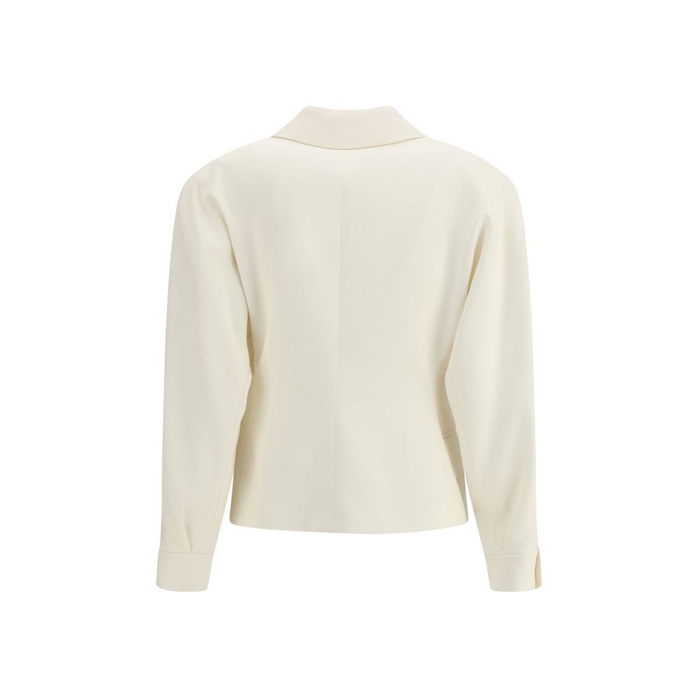 Alessandra Rich Cream Fleece Wool Blazer - HOLLIN STUDIO