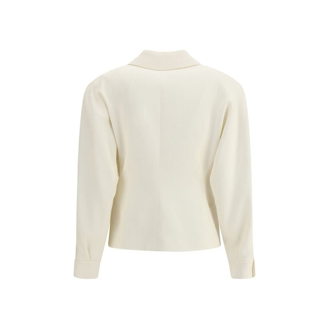 Alessandra Rich Cream Fleece Wool Blazer - HOLLIN STUDIO