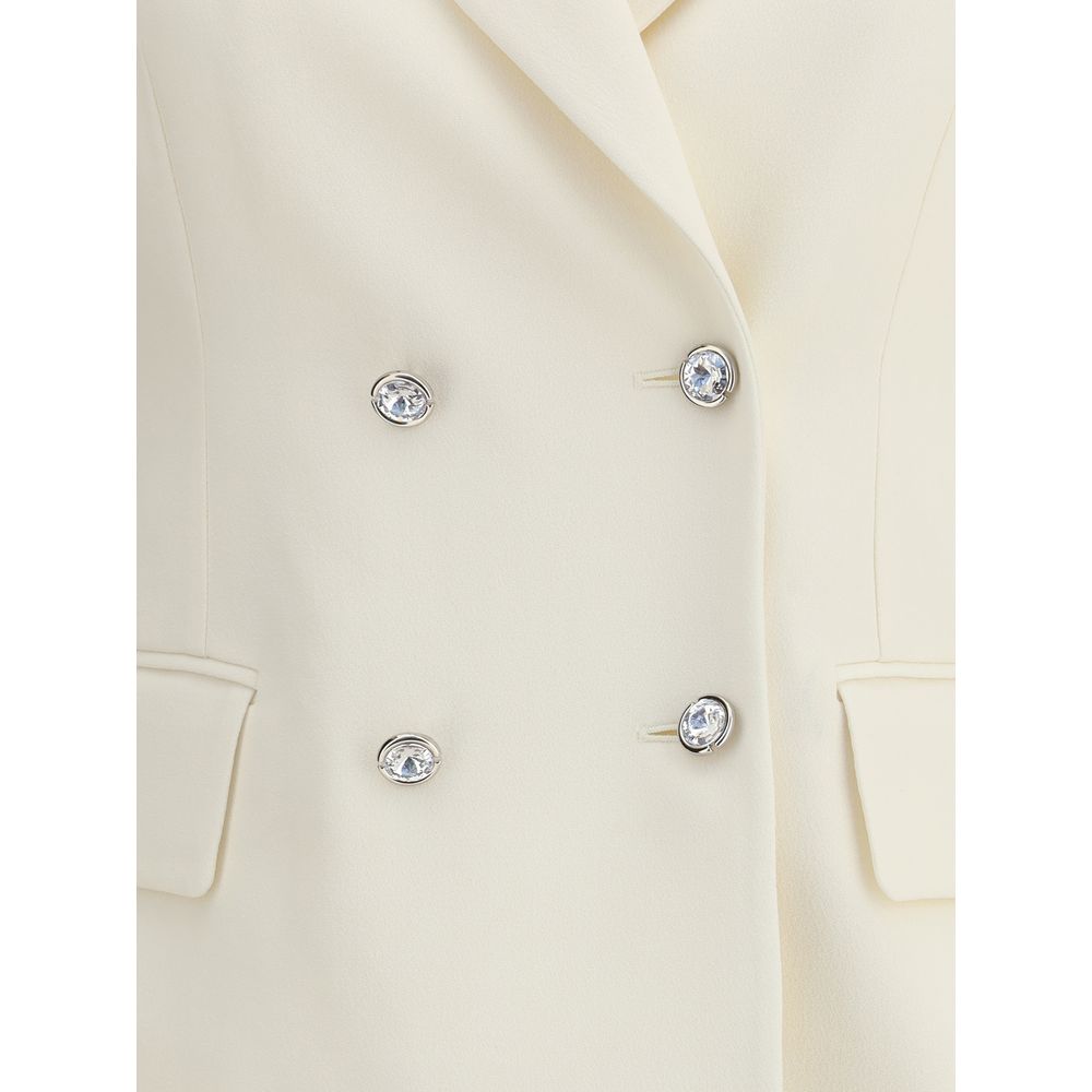 Alessandra Rich Cream Fleece Wool Blazer - HOLLIN STUDIO