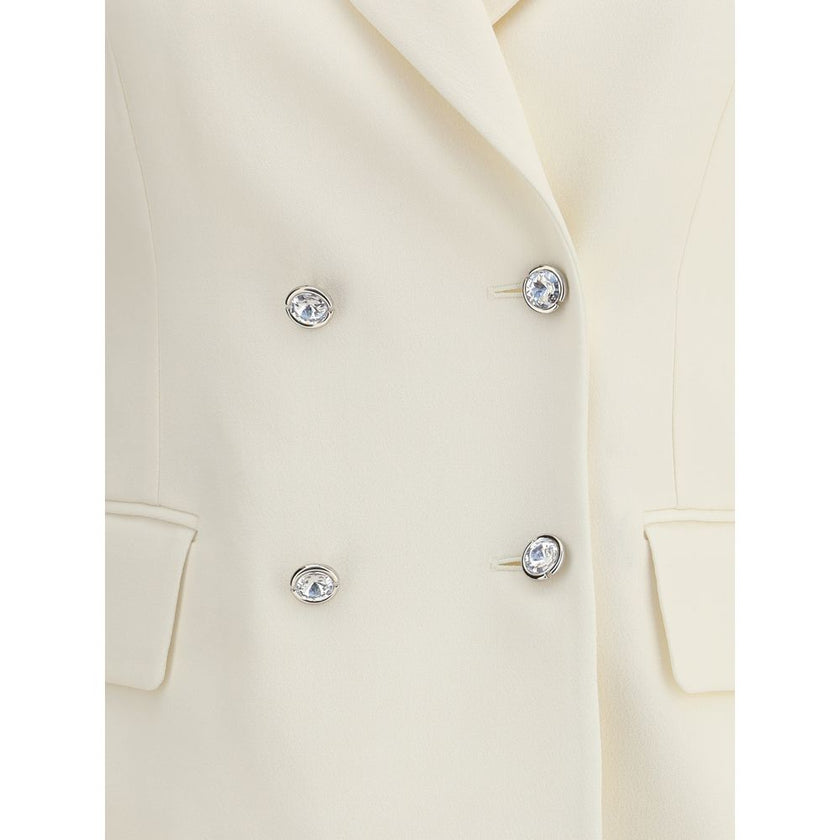 Alessandra Rich Cream Fleece Wool Blazer - HOLLIN STUDIO