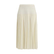 Alessandra Rich White Fleece Wool Midi Skirt - HOLLIN STUDIO