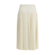 Alessandra Rich White Fleece Wool Midi Skirt - HOLLIN STUDIO