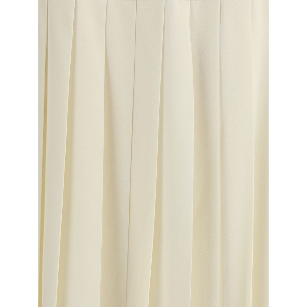 Alessandra Rich White Fleece Wool Midi Skirt - HOLLIN STUDIO