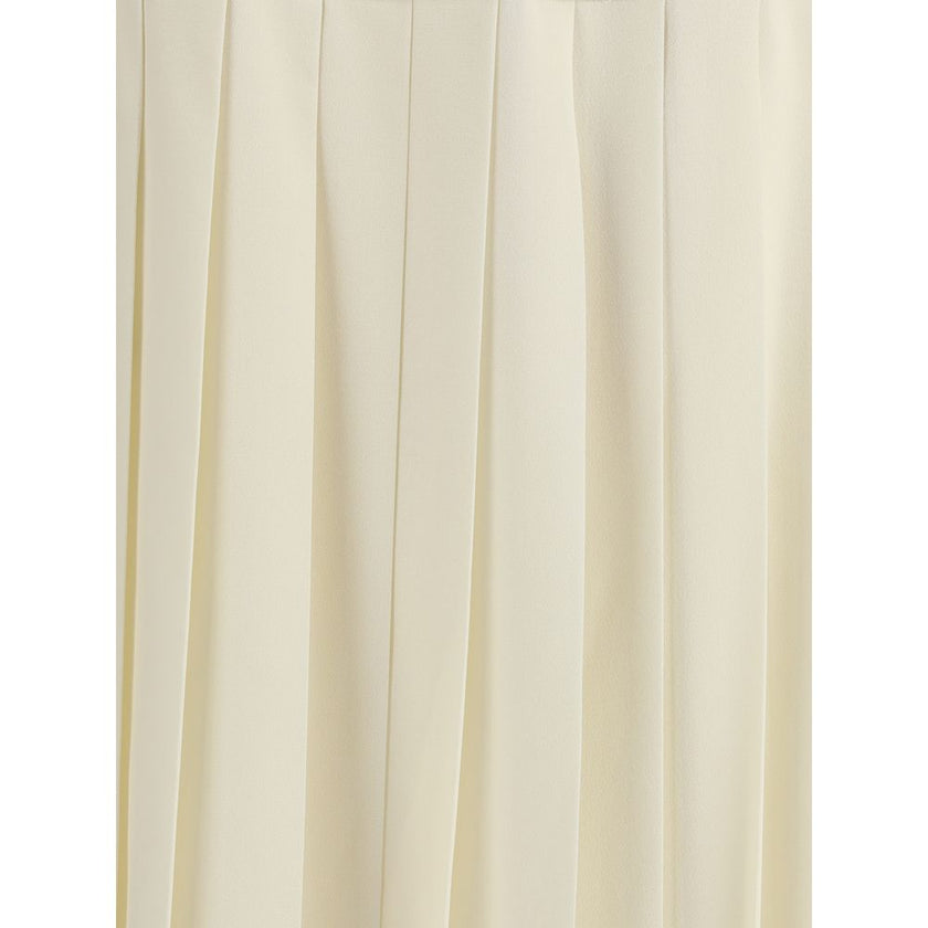 Alessandra Rich White Fleece Wool Midi Skirt - HOLLIN STUDIO