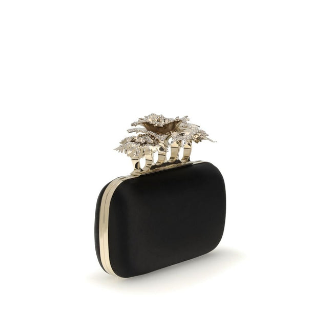 Alexander McQueen Black Silk Clutch Bag - HOLLIN STUDIO