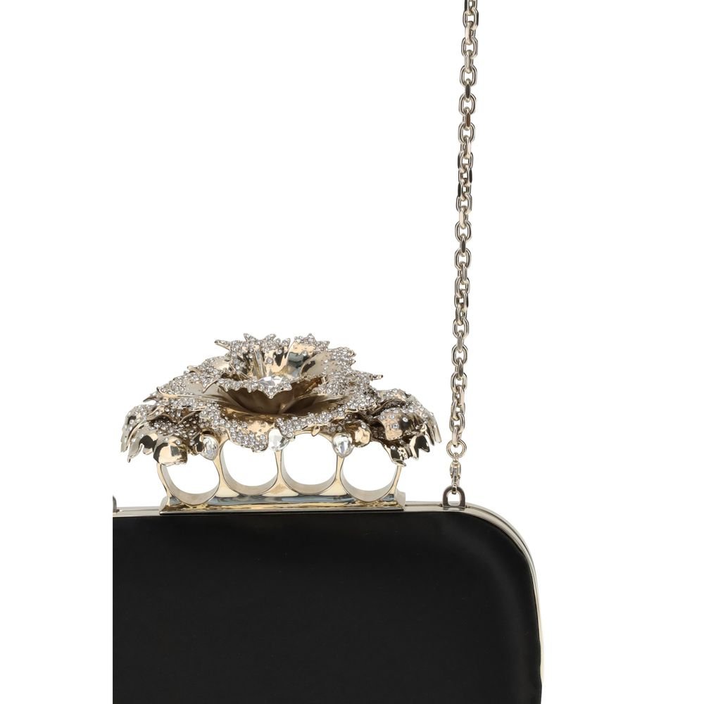 Alexander McQueen Black Silk Clutch Bag - HOLLIN STUDIO