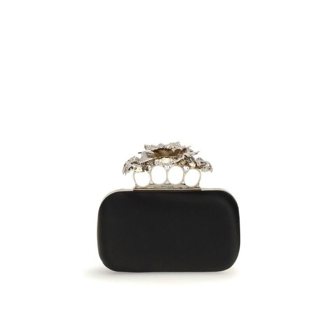 Alexander McQueen Black Silk Clutch Bag - HOLLIN STUDIO