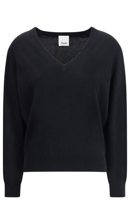Allude Black Cashmere Cashmere Sweater - HOLLIN STUDIO