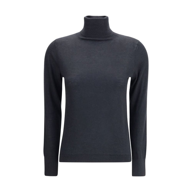 Allude Black Cashmere Turtleneck - HOLLIN STUDIO