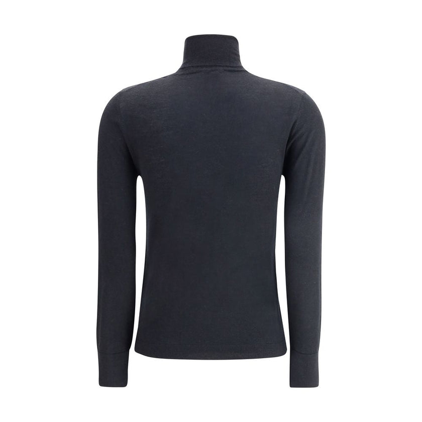 Allude Black Cashmere Turtleneck - HOLLIN STUDIO