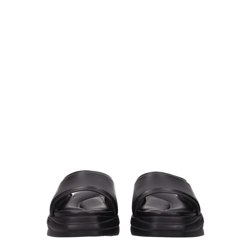 Alyx Black Leather Slippers - HOLLIN STUDIO