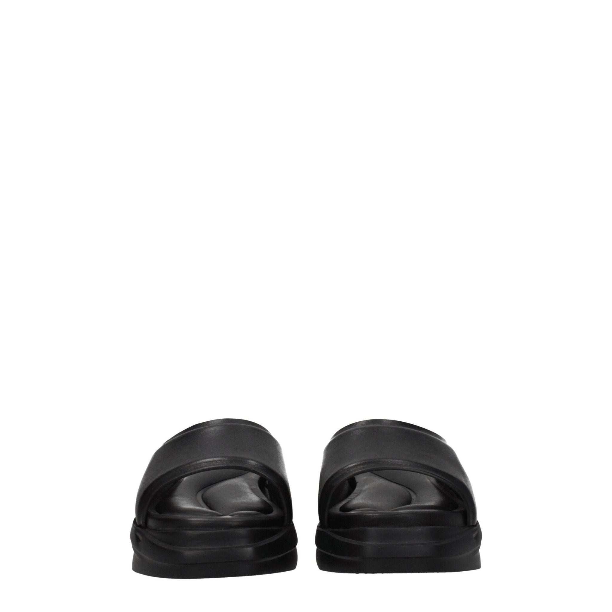 Alyx Black Leather Slippers - HOLLIN STUDIO