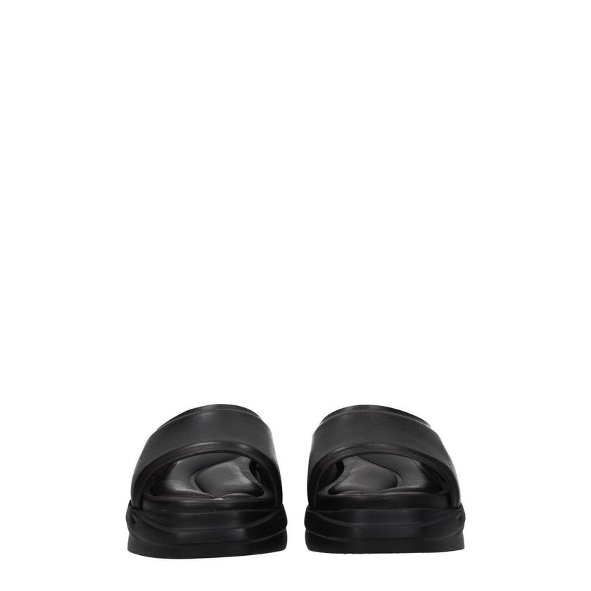 Alyx Black Leather Slippers - HOLLIN STUDIO