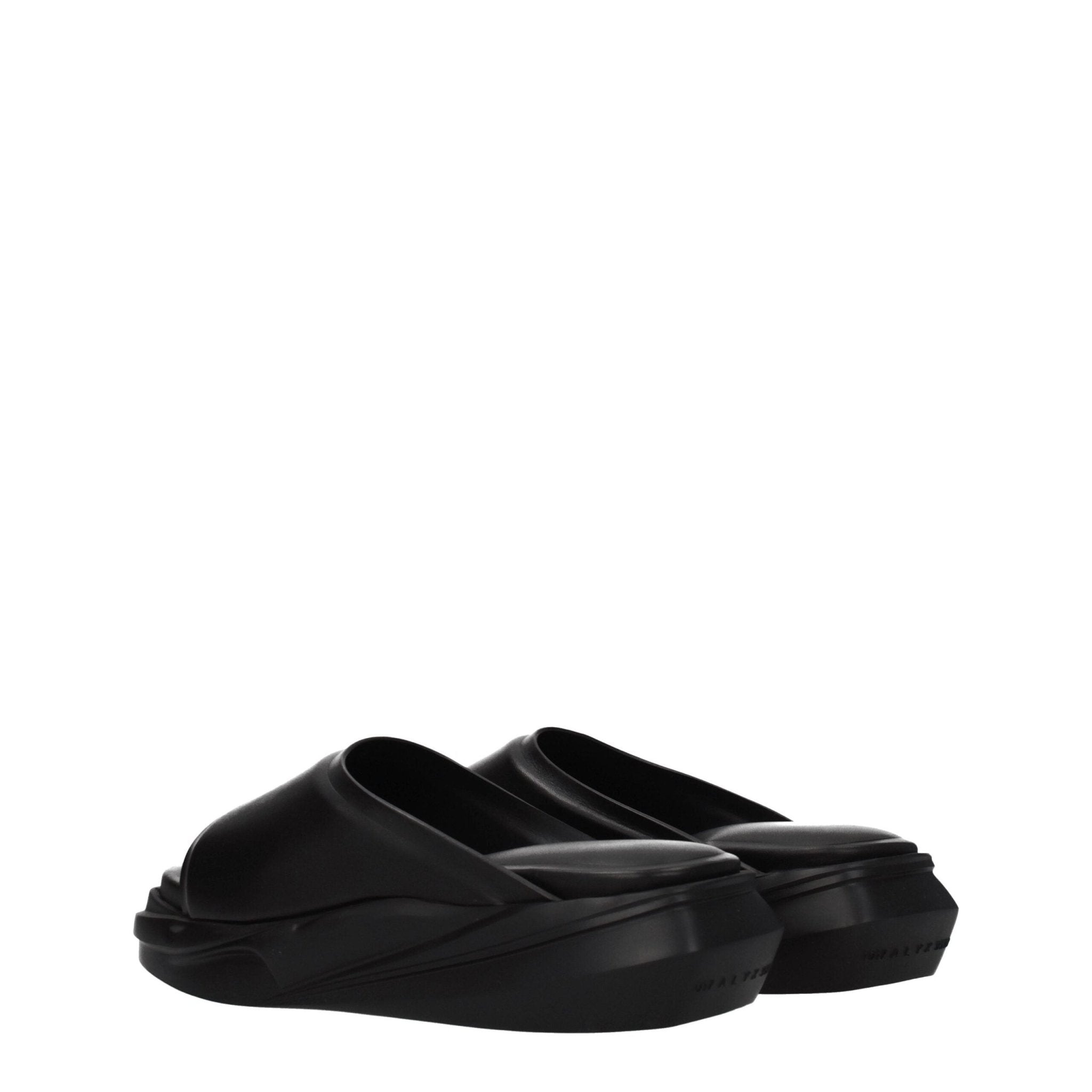 Alyx Black Leather Slippers - HOLLIN STUDIO