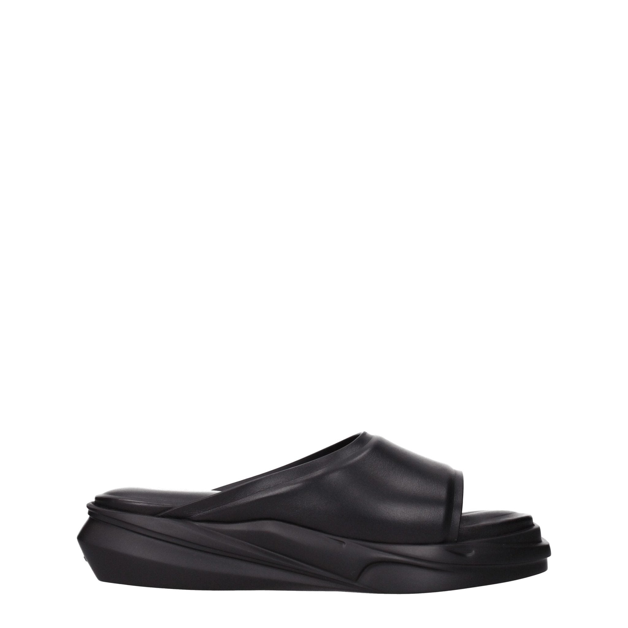 Alyx Black Leather Slippers - HOLLIN STUDIO
