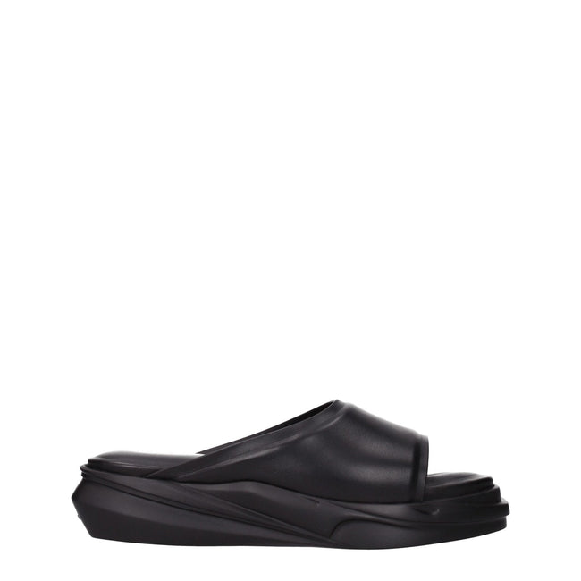 Alyx Black Leather Slippers - HOLLIN STUDIO