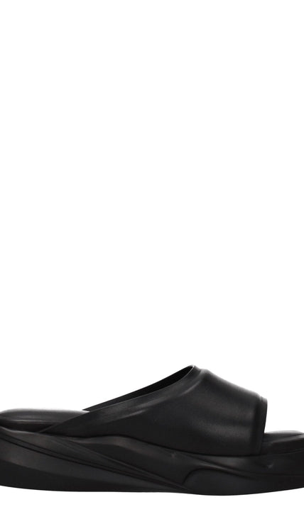 Alyx Black Leather Slippers - HOLLIN STUDIO